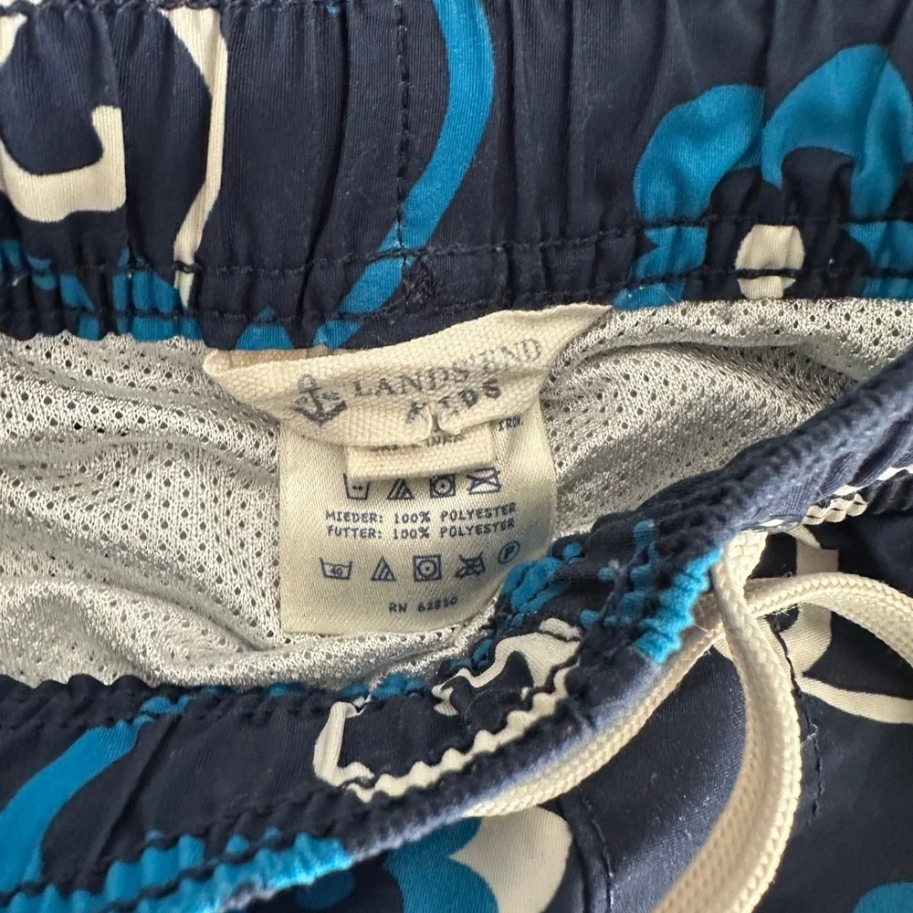Floral Blue and White Swim Shorts